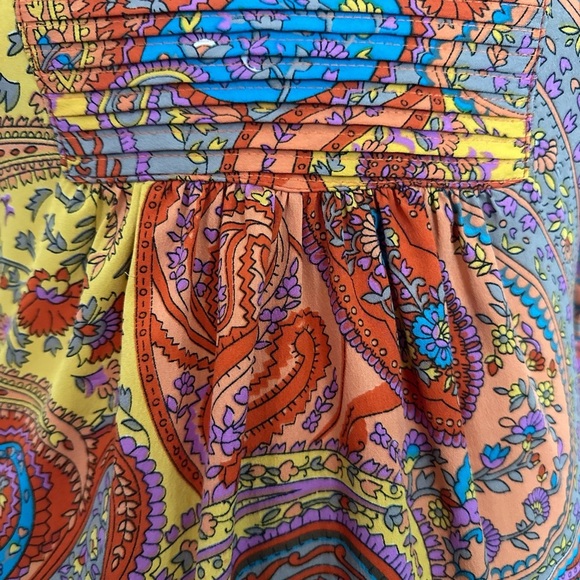 Magazine 100% Silk Multicolored Paisley Mini Dress (663) - Picture 9 of 14